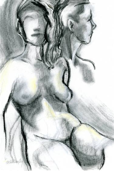 Original Abstract Nude Drawings by Kathleen Ney