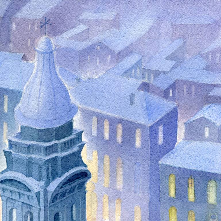 Original Figurative Architecture Painting by Elena Prokhorova
