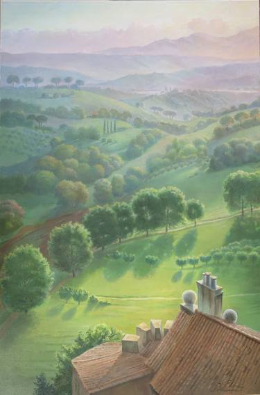 Original Figurative Landscape Painting by Elena Prokhorova
