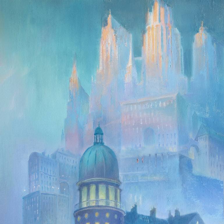 Original Figurative Cities Painting by Elena Prokhorova