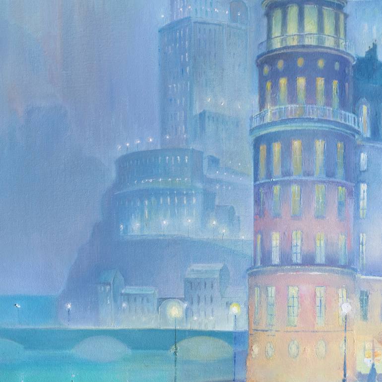 Original Figurative Cities Painting by Elena Prokhorova