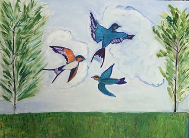 SWALLOWS IN THE PARK thumb