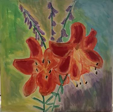 Original Expressionism Floral Paintings by Pam Malone