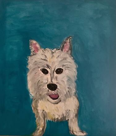 Original Expressionism Dogs Paintings by Pam Malone