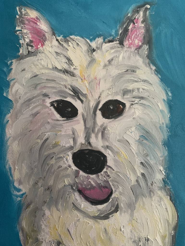 Original Expressionism Dogs Painting by Pam Malone