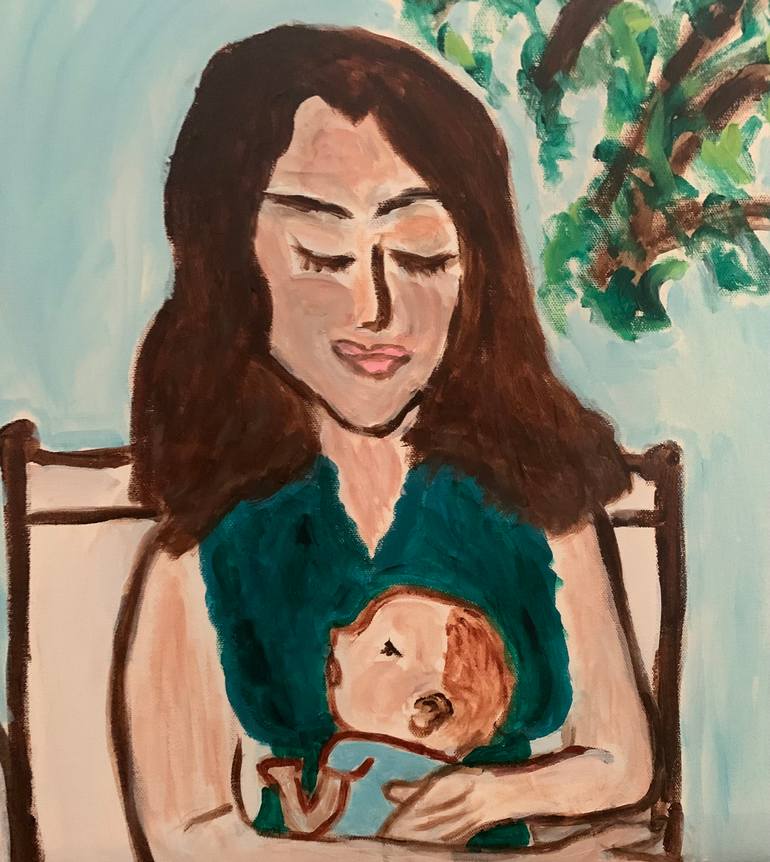 Original Expressionism Women Painting by Pam Malone