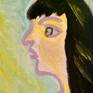 Woman in awe of moon