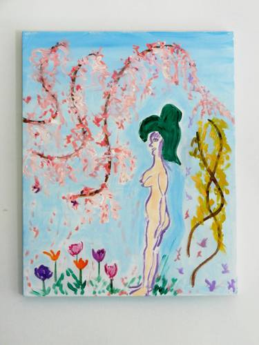 Nude Woman Under The Cherry Blossoms thumb