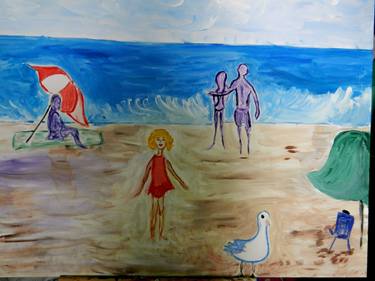Original Expressionism Beach Paintings by Pam Malone
