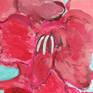 I love flowers, and when one connects with me, I paint it.  This gladiola, such a vibrant color, is growing in my garden.  I used acrylic to capture the show stopping color, which I would call a crimson/red. I believe flowers have faces, which is why I paint them up close and personal, like Georgia O'Keefe.