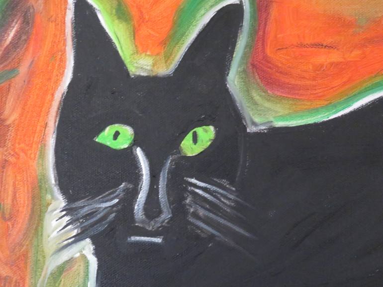 Original Abstract Expressionism Cats Painting by Pam Malone