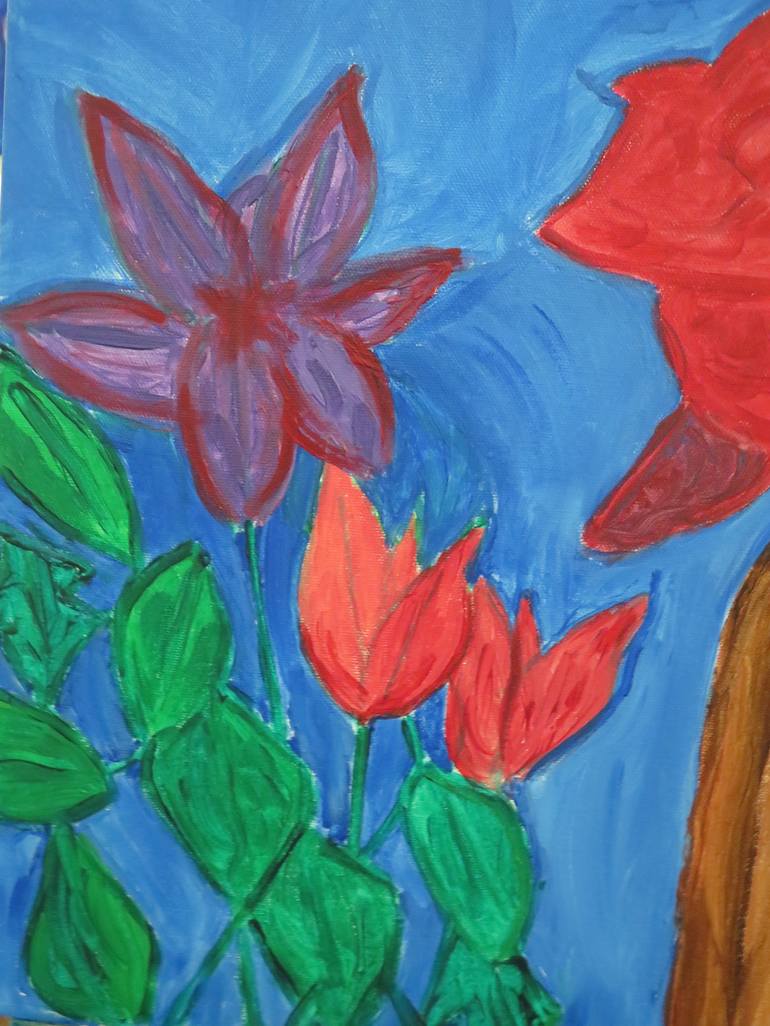 Original Expressionism Garden Painting by Pam Malone