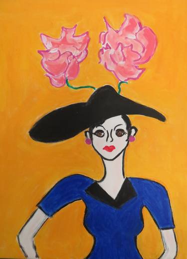 Original Art Deco Women Paintings by Pam Malone