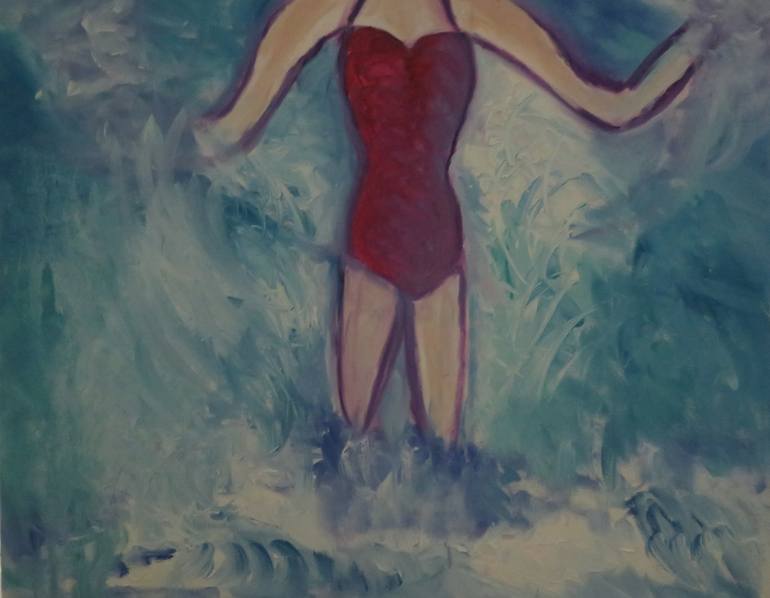 Original Expressionism Beach Painting by Pam Malone
