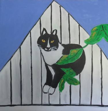 Original Expressionism Cats Paintings by Pam Malone