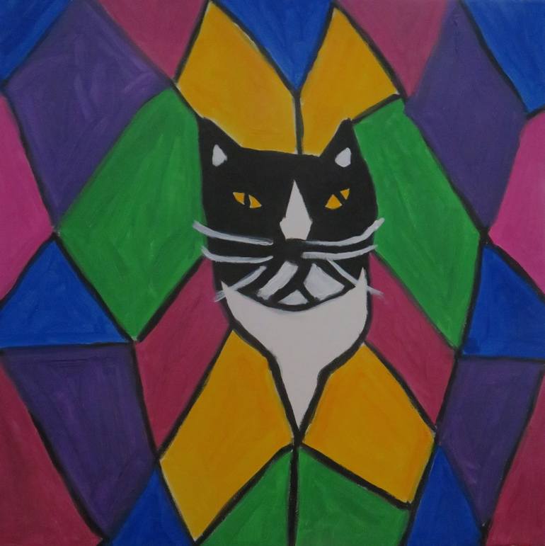 Original Cats Painting by Pam Malone