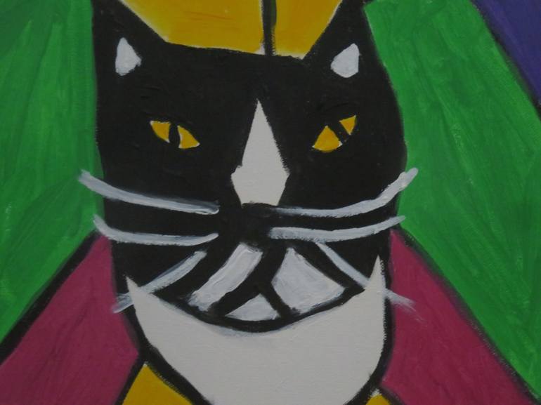 Original Conceptual Cats Painting by Pam Malone