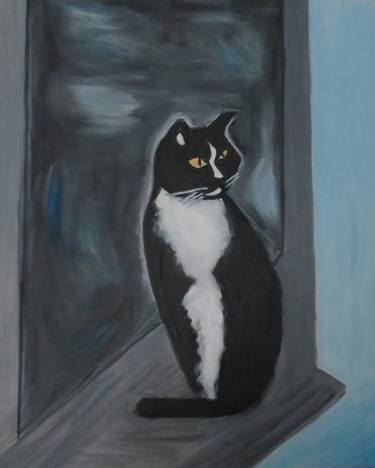 Original Expressionism Cats Paintings by Pam Malone