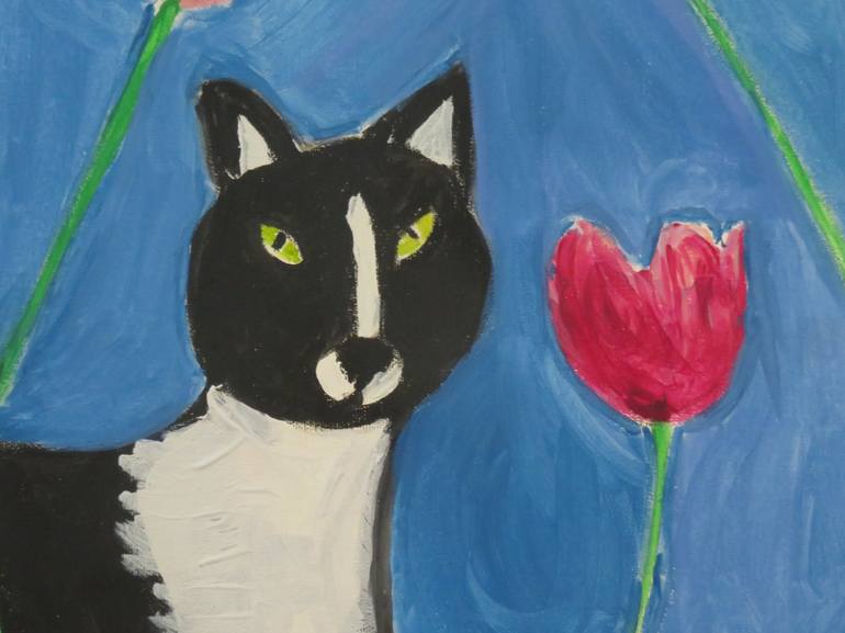 Original Cats Painting by Pam Malone