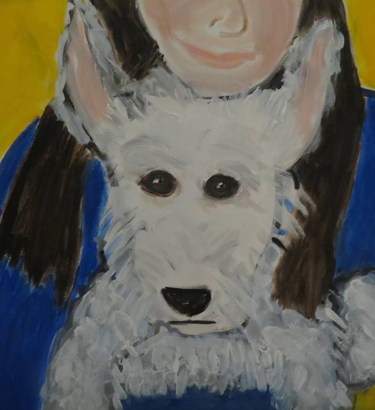 Original Expressionism Dogs Painting by Pam Malone