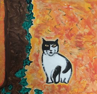 Print of Abstract Expressionism Cats Paintings by Pam Malone