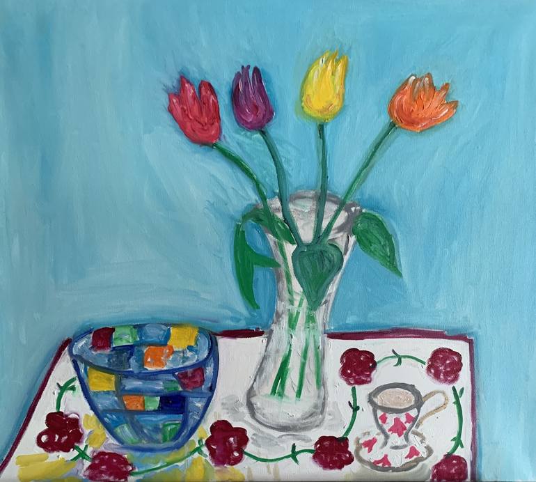 Print of Figurative Floral Paintings by Pam Malone