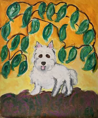 Original Expressionism Dogs Paintings by Pam Malone