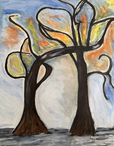 Original Abstract Expressionism Tree Paintings by Pam Malone