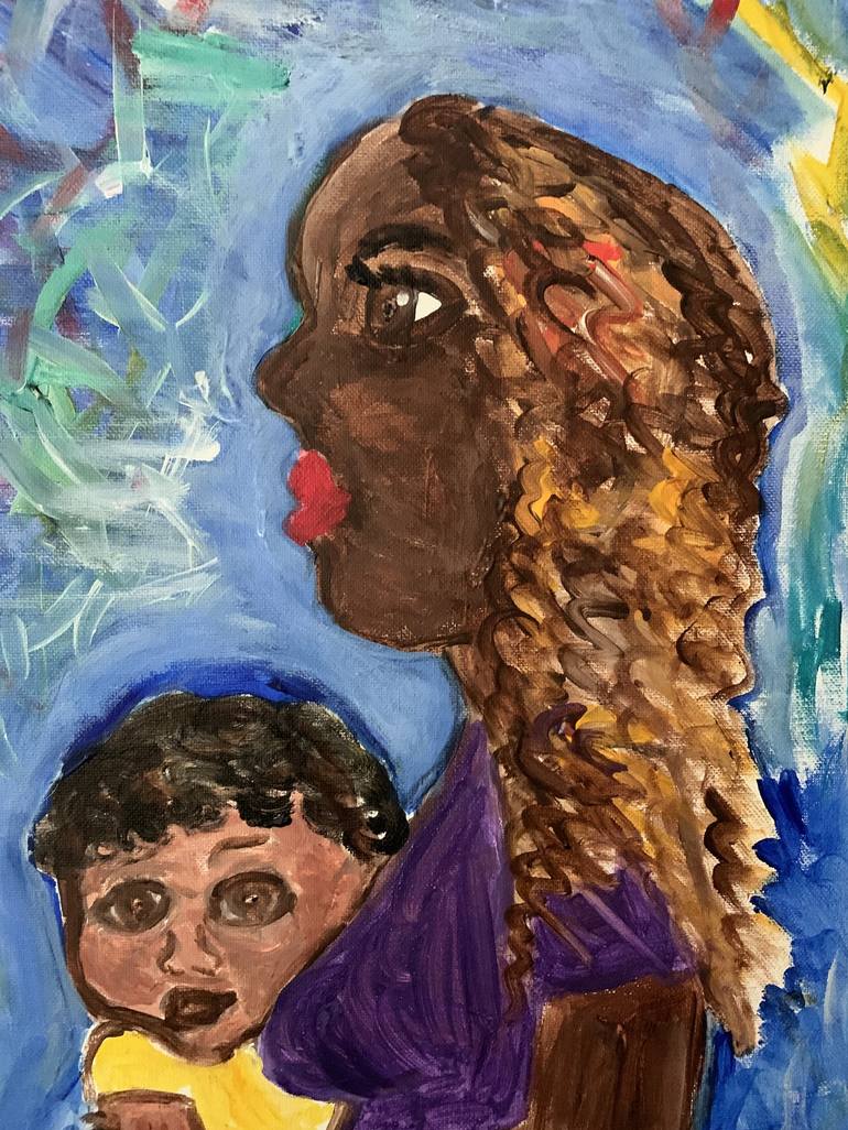 Original Expressionism Family Painting by Pam Malone