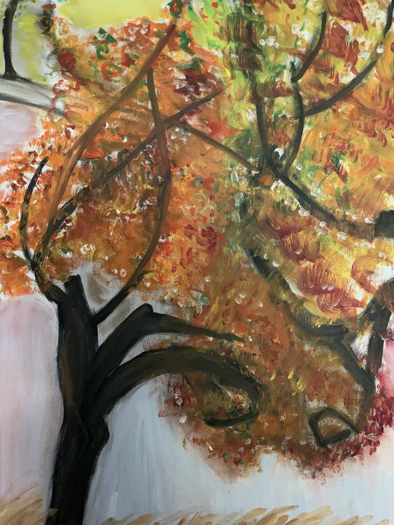 Original Expressionism Tree Painting by Pam Malone