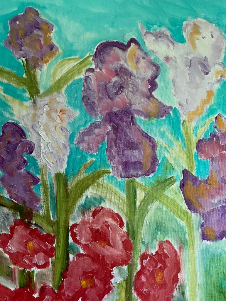 Original Expressionism Garden Painting by Pam Malone
