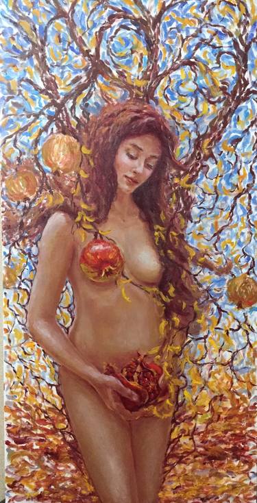 Original Expressionism Nude Painting by Leyla Orujova