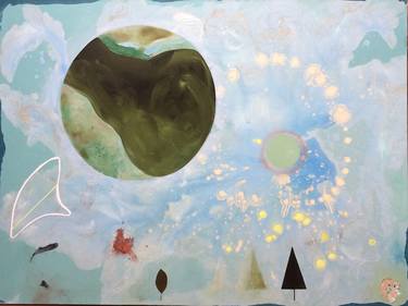 Original Expressionism Landscape Collage by Dyanna Dimick