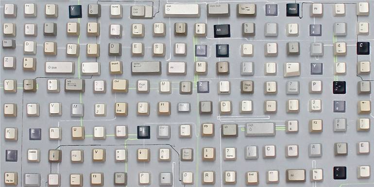 Original Abstract Science/Technology Collage by Dyanna Dimick