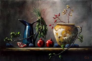 Print of Art Deco Still Life Paintings by Giorgi Kovziashvili