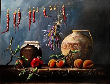 Print of Art Deco Still Life Paintings by Giorgi Kovziashvili