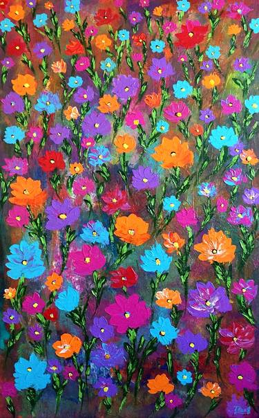 Original Abstract Expressionism Floral Paintings by Tanya Hansen