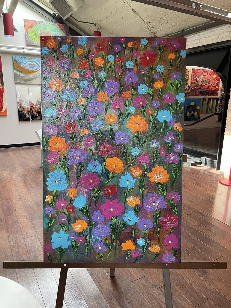 Original Abstract Expressionism Floral Painting by Tanya Hansen
