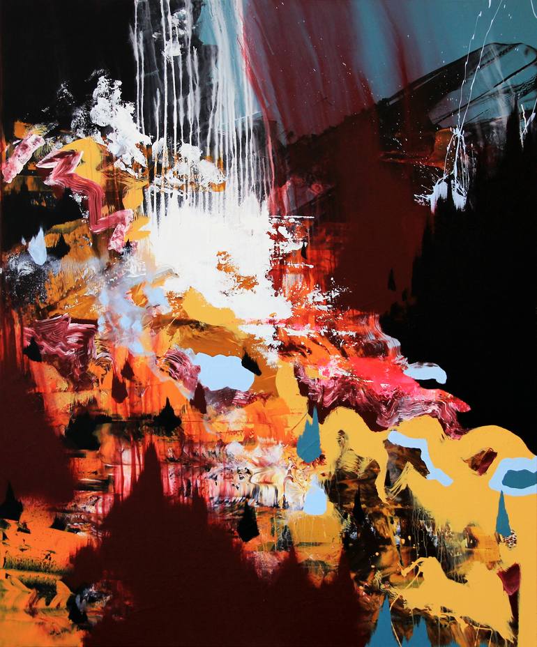 Original Abstract Expressionism Abstract Painting by Gábor SzűCs