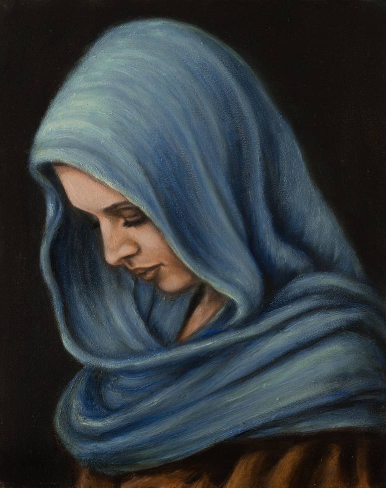 Veiled in Blue Painting by Kevin Richard | Saatchi Art