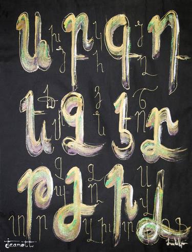 Print of Abstract Expressionism Calligraphy Paintings by Jeanett Siraki