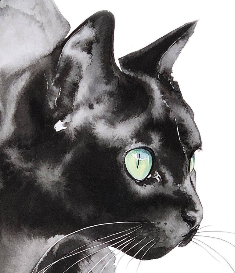 Cat Pounce Drawing by Soo Beng Lim | Saatchi Art