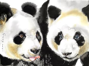 Saatchi Art Artist Soo Beng Lim; Drawings, “Panda Twins” #art
