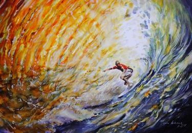Surfer at sunset (SOLD) thumb