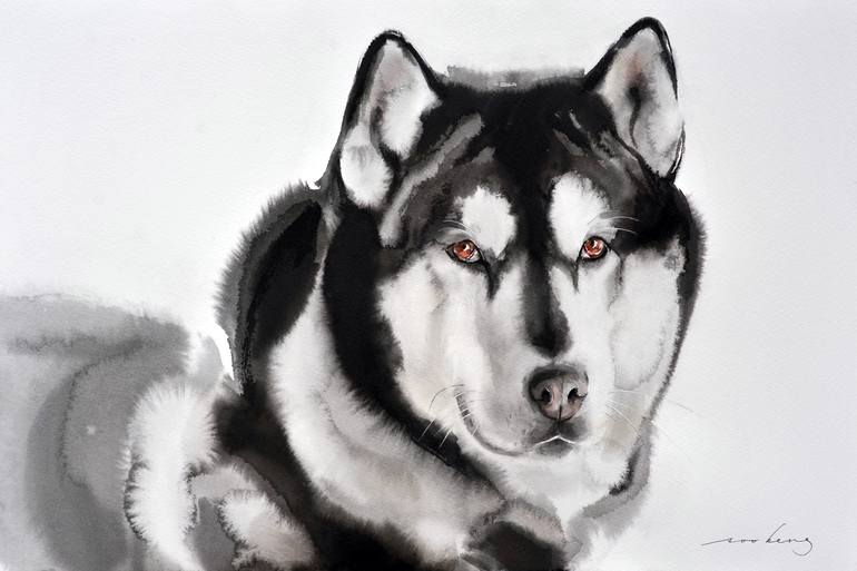 husky drawing by soo beng lim saatchi art husky drawing