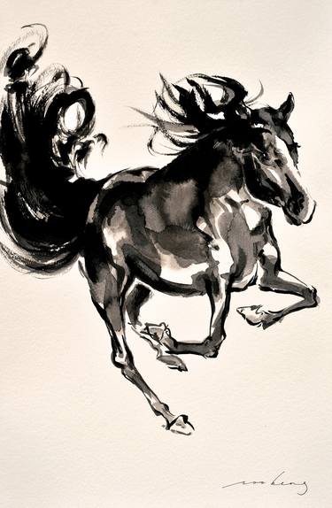 Print of Horse Drawings by Soo Beng Lim