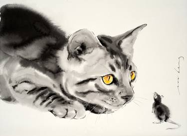 Cat And Mouse Drawing By Soo Beng Lim Saatchi Art