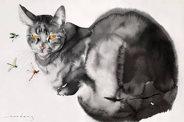 Original Illustration Cats Drawings by Soo Beng Lim