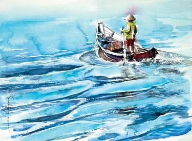 Original Illustration Boat Drawings by Soo Beng Lim
