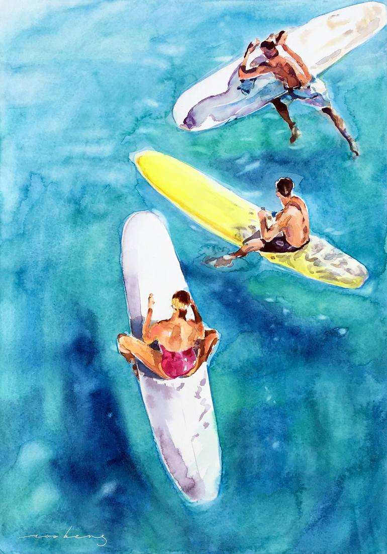 Surfers Bond Canvas Art by Soo Beng Lim